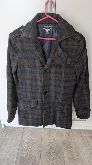 Geruite wollen jas maat M | Checkered wool-blend coat beschikbaar voor biedingen