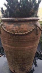 Oude Toscaanse Italiaanse terracotta vaas bloempot handwerk, Ophalen of Verzenden, Zo goed als nieuw