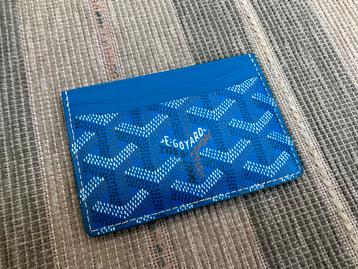 Nieuwstaat Goyard Saint Sulpice Card Wallet Holder Sky Blue beschikbaar voor biedingen