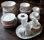 Retro 80-er jaren Seltmann Weiden servies wit met roze rand, Ophalen, Zo goed als nieuw, Bord(en), Overige stijlen