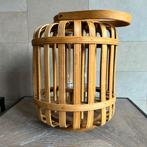 windlicht van hout en glas, Ophalen, 25 tot 50 cm, Beige, Zo goed als nieuw