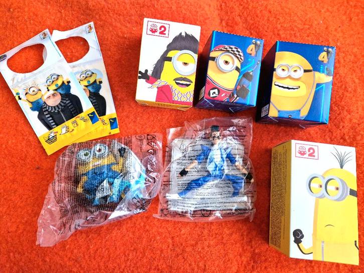Mc Donalds Happy meal 6 minions speeltjes & Minions Chiquita, Verzamelen, Film en Tv, Nieuw, Actiefiguur of Pop, Ophalen of Verzenden