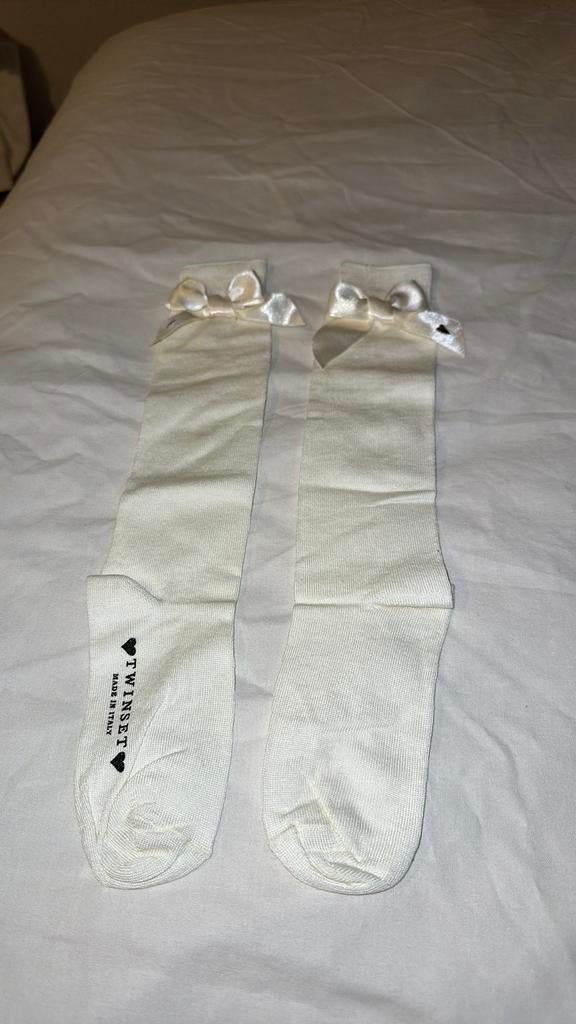 Nieuw crèmekleurige kniekousen maat (M) 23-25 merk Twinset, Meisje, Nieuw, Ophalen of Verzenden, Twinset