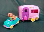 Barbie kleine caravan met auto., Ophalen of Verzenden, Zo goed als nieuw, Meisje