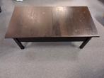 Zwarte houten salontafel, uitschuifbaar, met opbergruimte., Ophalen, 100 tot 150 cm, 50 tot 100 cm, Zo goed als nieuw
