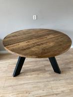 Ronde eettafel van Mangohout (bruin) 130 rond + hoogte 76 cm, Ophalen, Gebruikt, Rond, 100 tot 150 cm