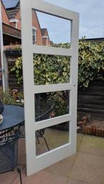 Hardhouten opdek binnendeur links draaiend met glas, Ophalen, Binnendeur, 200 tot 215 cm, Glas