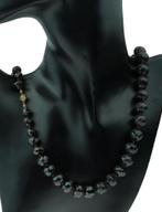 Granaat antieke ketting 14k gouden bol slot robuust dames, Verzenden, Goud, Ketting, Met edelsteen