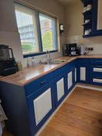 Landelijke keuken, Huis en Inrichting, Keuken | Complete keukens, Gebruikt, Blauw, Hoekkeuken, Ophalen of Verzenden