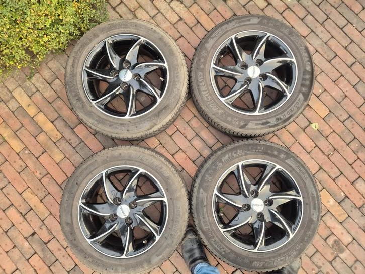 16 inch velgen incl winterbanden 4X108   2 sets, Auto-onderdelen, Banden en Velgen, Velg(en), Winterbanden, 16 inch, 205 mm, Gebruikt