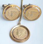 Kennedy hanger John Robert manchetknopen Amerika JFK munt, Ophalen of Verzenden, Overige materialen