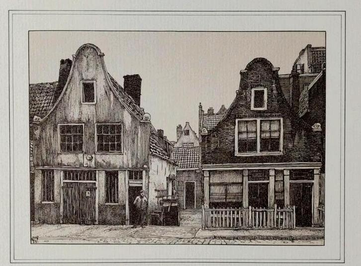 Wenckebach Amsterdam 1970 - Willemstraat Prent, Antiek en Kunst, Kunst | Etsen en Gravures, Ophalen of Verzenden