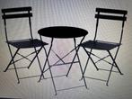 Bistro set zwart., Ophalen, Zo goed als nieuw, Metaal, Stapelbaar
