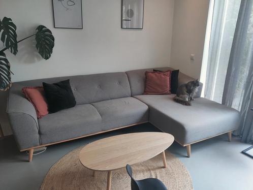 Hoekbank met loveseat en hocker, Huis en Inrichting, Banken | Complete zithoeken, Zo goed als nieuw, Stof, Ophalen