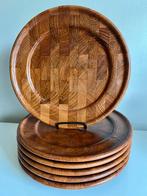 Vintage Denmark Digsmed Rosewood Schaal-Bord Geblokt P. Stuk, Huis en Inrichting, Ophalen of Verzenden, Zo goed als nieuw, Rond