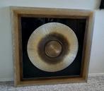 Vierkant Kunstwerk met Gouden Cirkel, Ophalen, Overige typen, Zo goed als nieuw, 75 tot 100 cm