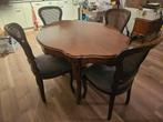 Antieke tafel en 4 stoelen, Ophalen of Verzenden, 4 tot 6 stoelen