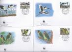 Vogels Zambia 4 fdc bedreigde diersoorten 1996 Ooievaar Pape, Onbeschreven, Ophalen of Verzenden, Rest van de wereld