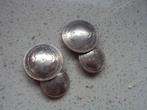 zilveren munt manchetknopen Wilhelmina, Ophalen of Verzenden, Gebruikt, Zilver