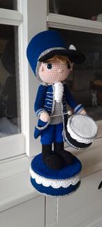 Gehaakte pop, het trommelaartje  Blauw, Ophalen, Nieuw, Pop