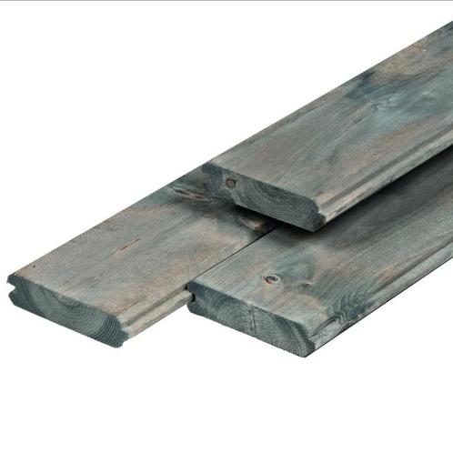 Blokhutprofiel schutting zilver grijs, Tuin en Terras, Schuttingen, Nieuw, Hout, 1 tot 2 meter, 6 meter of meer, Ophalen