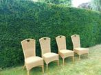 Gratis 4 eetkamerstoelen, Huis en Inrichting, Stoelen, Ophalen, Gebruikt, Overige kleuren, Riet of Rotan