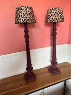 Aubergine staande lampen met luipaard kap, Ophalen of Verzenden, Vintage