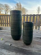 Vazen 90 en 70 cm, Tuin en Terras, Bloempotten, Ophalen, Rond, Zo goed als nieuw, Aardewerk