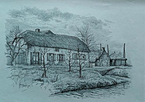 Houten ... "Lagedijk 32 Schalkwijk "...., Antiek en Kunst, Kunst | Tekeningen en Foto's, Ophalen of Verzenden