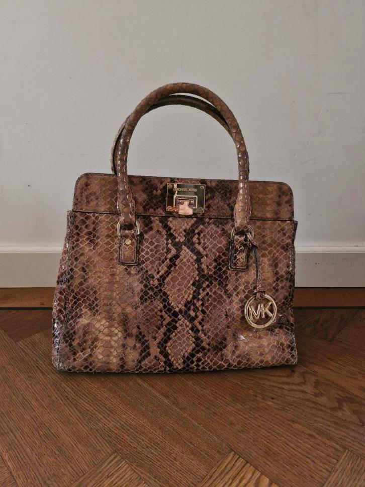 Michael Kors Python Vintage / Retro Handtas leren / Leer, Sieraden, Tassen en Uiterlijk, Tassen | Damestassen, Gebruikt, Schoudertasje