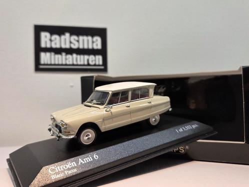 Citroën Ami 6 - Wit/Beige - 1:43 Minichamps, Hobby en Vrije tijd, Modelauto's | 1:43, Zo goed als nieuw, Auto, MiniChamps, Ophalen of Verzenden