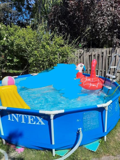 Zwembad Intex, compleet, Tuin en Terras, Zwembaden, Gebruikt, Opzetzwembad, 80 tot 120 cm, 200 tot 400 cm, 300 cm of meer, Rond