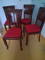 4 houten stoelen €39 donkerrood mogelijk thuisgebracht v €5, Ophalen, Gebruikt, Bruin, Vijf, Zes of meer stoelen