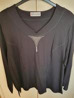 Zwart shirt Mona Lisa mt 50 met ritssluiting applicatie, Kleding | Dames, Grote Maten, Zwart, Mona Lisa, Zo goed als nieuw, Shirt of Top