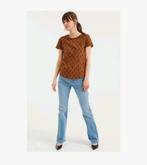 We T-shirt met print - Maat L, Bruin, WE, Maat 42/44 (L), Ophalen of Verzenden