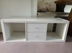 Witte Kallax kast met lades van Ikea, Ophalen, Zo goed als nieuw, Minder dan 150 cm, Minder dan 100 cm