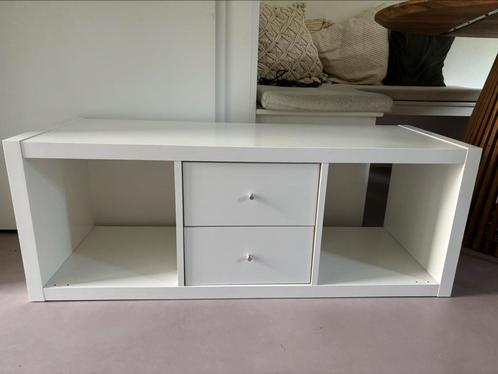 Witte Kallax kast met lades van Ikea, Huis en Inrichting, Kasten | Wandmeubels, Zo goed als nieuw, Minder dan 100 cm, Minder dan 150 cm