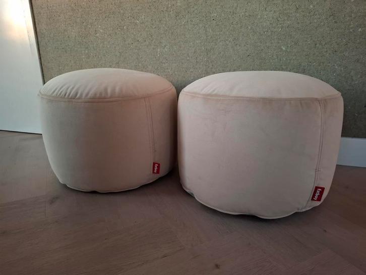 Fatboy Point poef velvet beige /champagne - NIEUW - 2 stuks, Huis en Inrichting, Banken | Voetenbanken en Poefen, Nieuw, Minder dan 50 cm