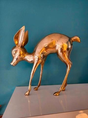 Groot Vintage Messing Bambi Hert Beeld  beschikbaar voor biedingen