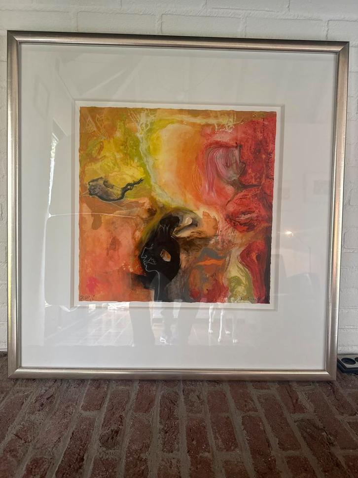 de groot.art Abstract Schilderij met Profiel, Antiek en Kunst, Kunst | Tekeningen en Foto's, Ophalen of Verzenden