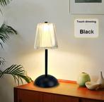 Draadloze oplaadbare LED tafellamp (zwart met witte kap), Ophalen, Draadloos, Nieuw, Minder dan 50 cm