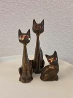 Vintage Messing Katten Poezen Beeld Beelden Set brass, Ophalen of Verzenden, Gebruikt, Dier