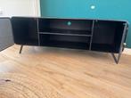 Zwart metalen TV meubel - industrieel design, Ophalen, Gebruikt, 150 tot 200 cm, Minder dan 100 cm