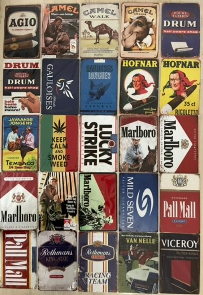 Metalen wandbord sigaretten sigaren shag 20x30 cm (3voor€21), Verzamelen, Merken en Reclamevoorwerpen, Nieuw, Reclamebord, Ophalen of Verzenden