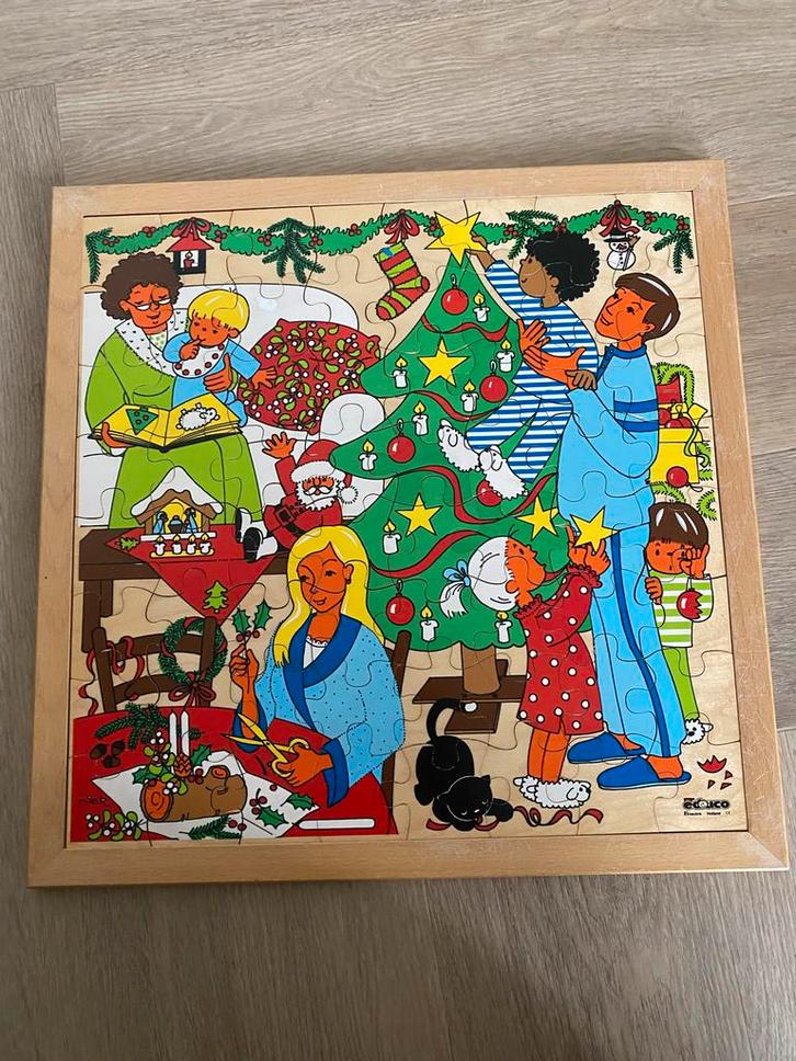 Vintage Houten Puzzel, Kinderen en Baby's, Speelgoed | Kinderpuzzels, Gebruikt, 2 tot 4 jaar, Meer dan 50 stukjes, Van hout, Ophalen of Verzenden