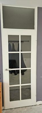 Binnendeur met kozijn en bovenlicht, Doe-het-zelf en Verbouw, Deuren en Horren, Ophalen, Gebruikt, 80 tot 100 cm, Binnendeur