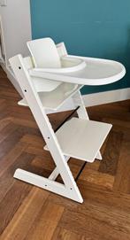 Witte Tripp Trapp kinderstoel, Kinderen en Baby's, Kinderstoelen, Ophalen, Zo goed als nieuw, Meegroeistoel, Aanschuifbaar