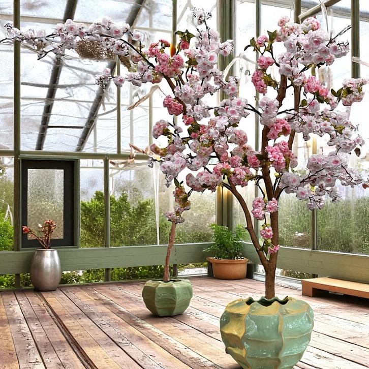 Bloesemboom Kunst - Seta Fiori - op echt hout, Huis en Inrichting, Woonaccessoires | Kunstplanten en Kunstbloemen, Nieuw, Binnen