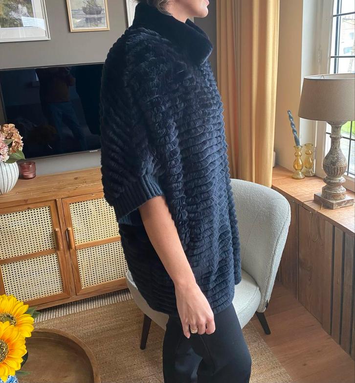 Prachtige Basler Konijnenbont Mantel - Zwart, Kleding | Dames, Jassen | Winter, Zo goed als nieuw, Zwart, Ophalen of Verzenden