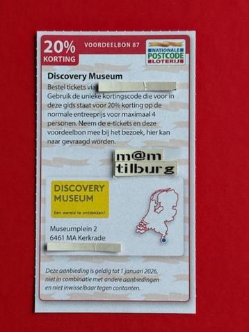 Voordeelbon 87 Discovery Museum 20% korting beschikbaar voor biedingen